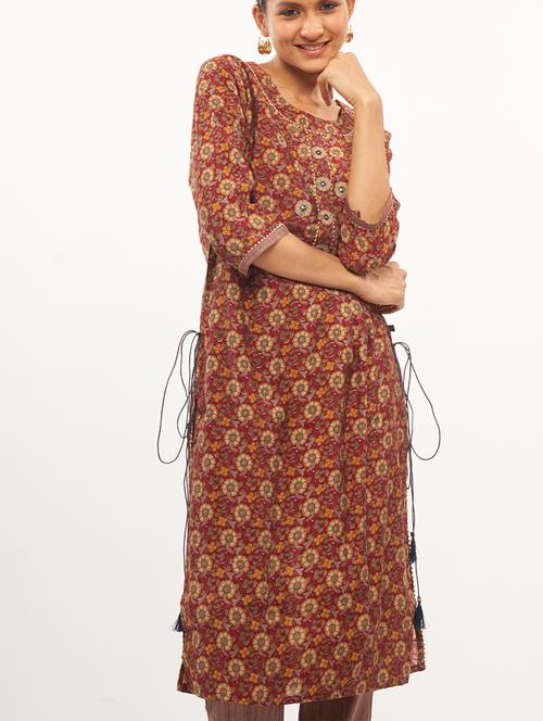 floral kurta pant set - 18434321 - Very Small Image - 1