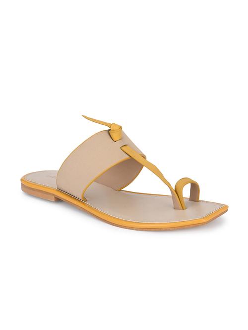 yellow synthetic slip on sandals - 18434434 - Very Small Image - 1