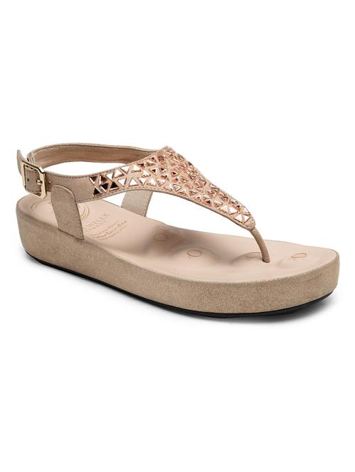 women beige back strap wedge - 18434539 - Very Small Image - 1