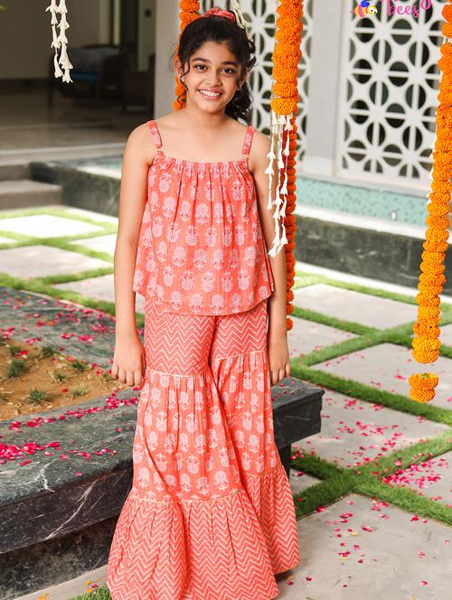 girls pink printed full length sets - 18434550 - Very Small Image - 1