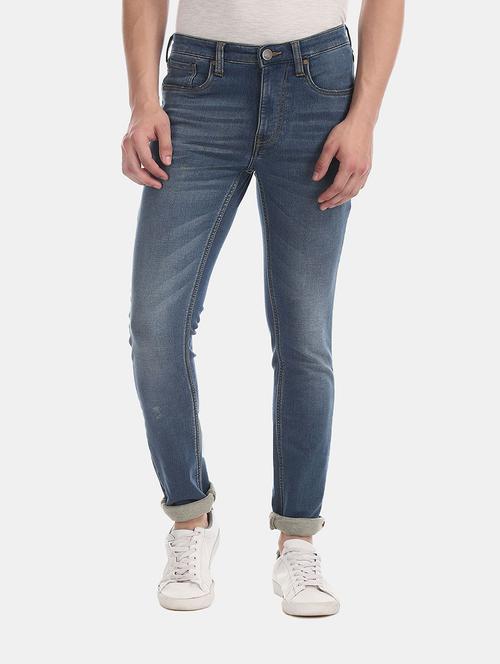 navy-blue light-washed denim jean - 18434568 - Very Small Image - 1