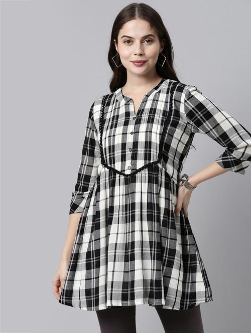 checked flared kurti - 18434603 - Very Small Image - 1
