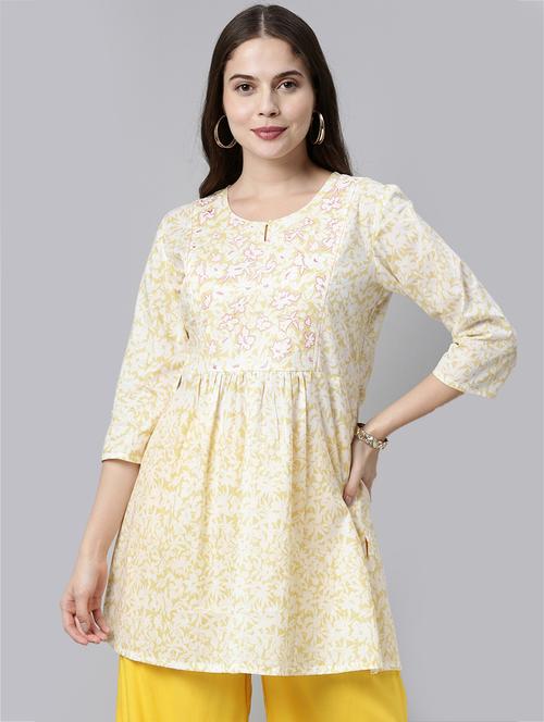 floral print a-line kurti - 18434617 - Very Small Image - 1
