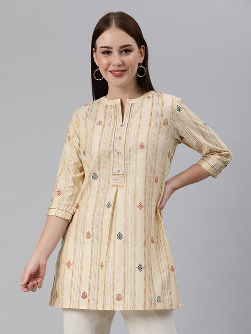 ethnic motif a-line kurti - 18434631 - Very Small Image - 1