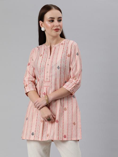ethnic motif a-line kurti - 18434633 - Very Small Image - 1