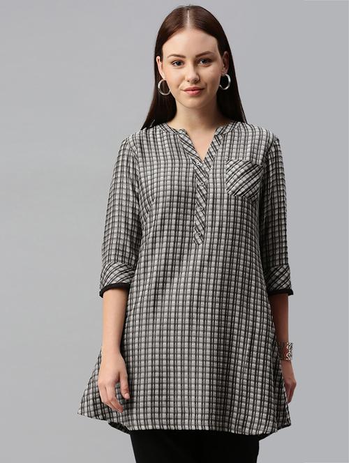 checked a-line kurti - 18434636 - Very Small Image - 1