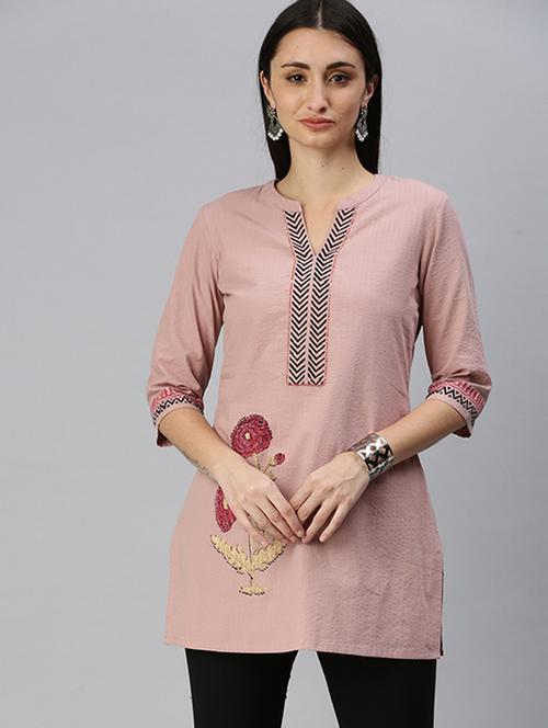 embroidered straight kurti - 18434653 - Very Small Image - 1