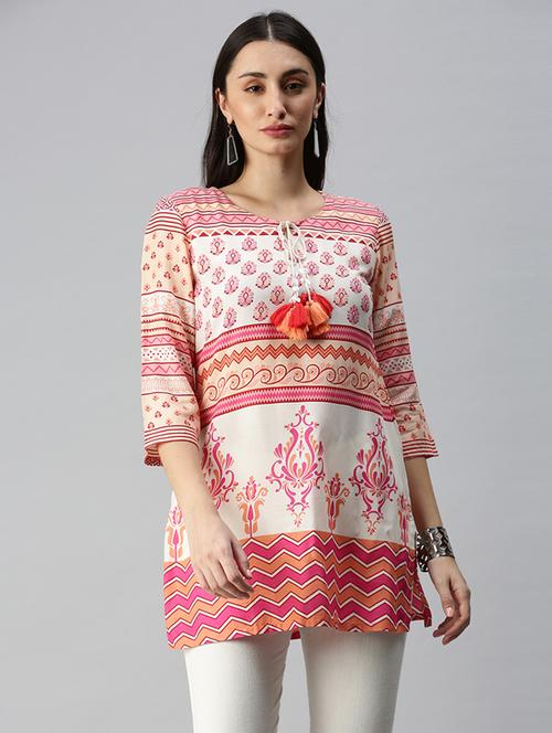 printed straight kurti - 18434655 - Very Small Image - 1