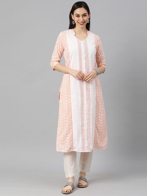 embroidered straight kurta - 18434665 - Very Small Image - 1
