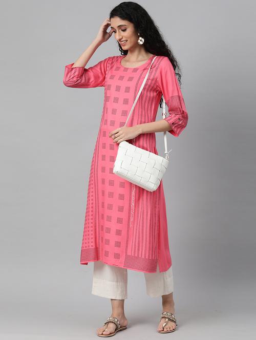 printed straight kurta - 18434668 - Very Small Image - 1