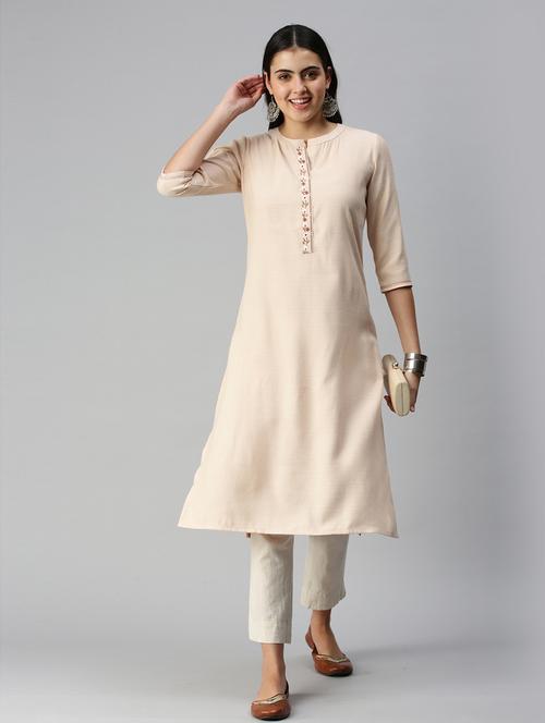 embroidered straight kurta - 18434716 - Very Small Image - 1