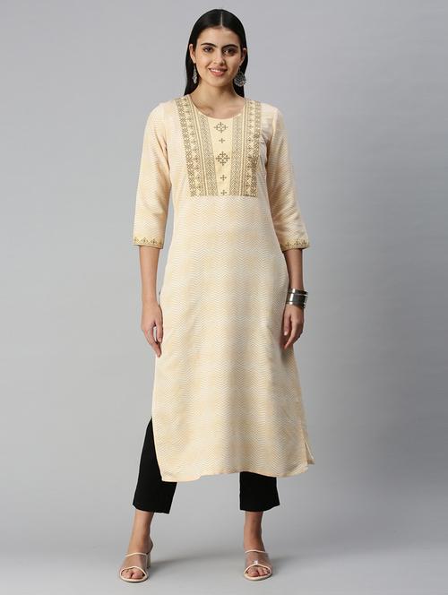 embroidered straight kurta - 18434733 - Very Small Image - 1
