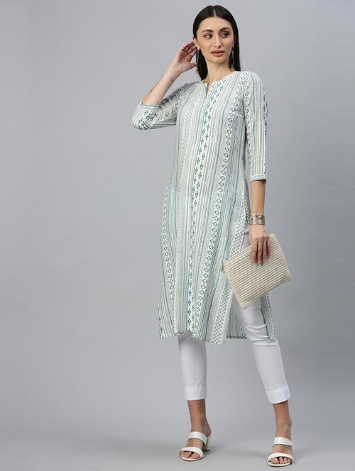 printed straight kurta - 18434742 - Very Small Image - 1