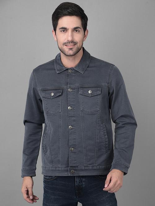 grey light-washed denim jacket - 18434990 - Very Small Image - 1