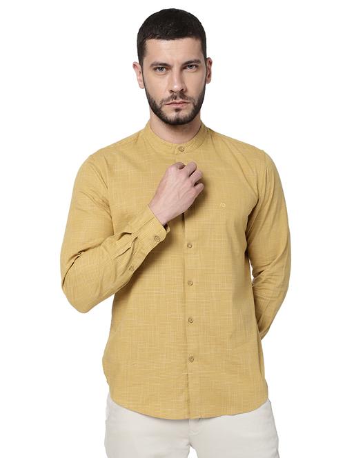 yellow checkered casual shirt - 18435018 - Very Small Image - 1