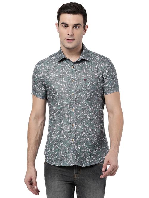 grey printed casual shirt - 18435033 - Very Small Image - 1