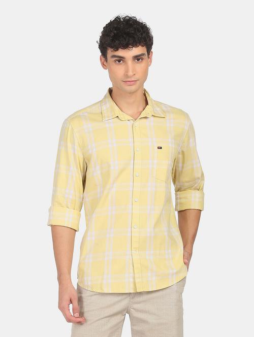 yellow checkered casual shirt - 18435036 - Very Small Image - 1