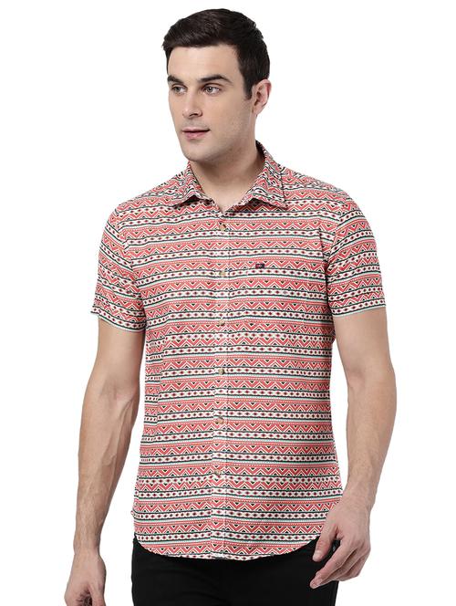 orange printed casual shirt - 18435086 - Very Small Image - 1