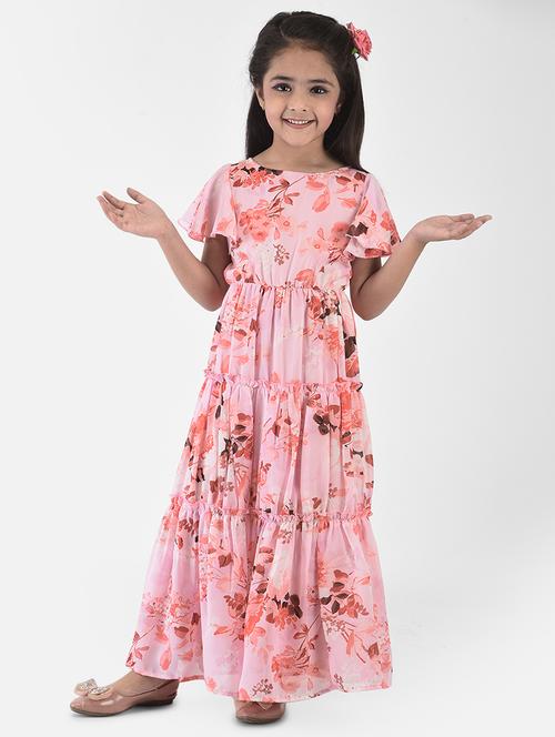 girls printed tiered gown - 18435148 - Very Small Image - 1