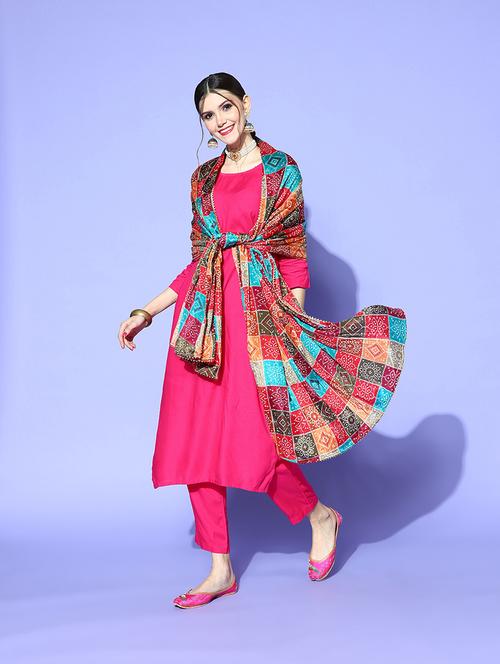 multi colored silk dupatta - 18435389 - Very Small Image - 1
