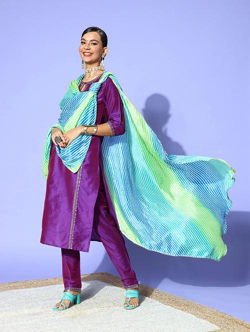 multi colored silk dupatta - 18435399 - Very Small Image - 1