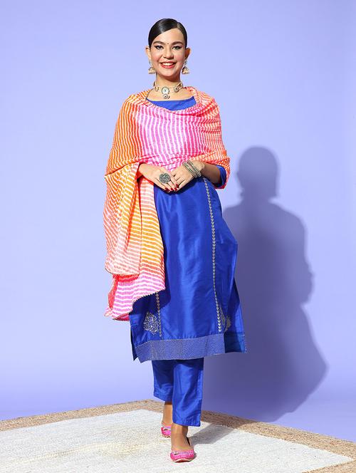 multi colored silk dupatta - 18435400 - Very Small Image - 1
