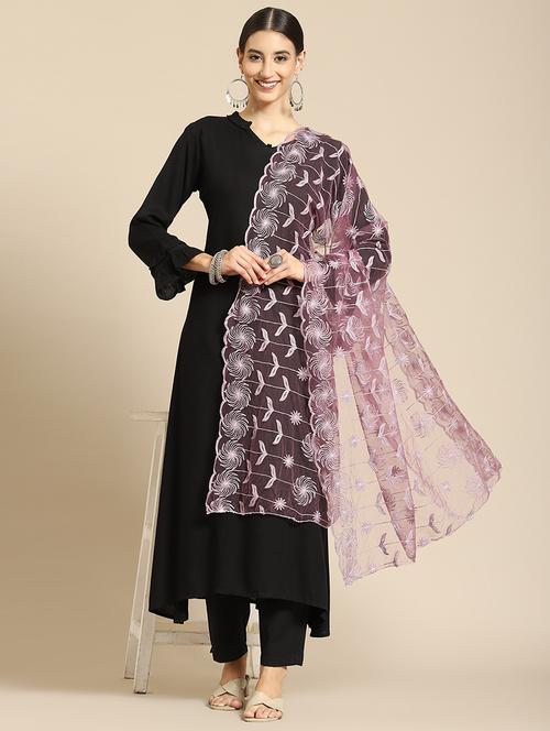 purple net dupatta - 18435438 - Very Small Image - 1