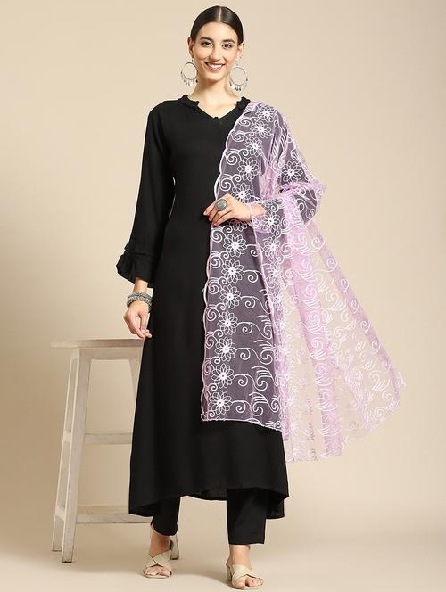 purple net dupatta - 18435445 - Very Small Image - 1