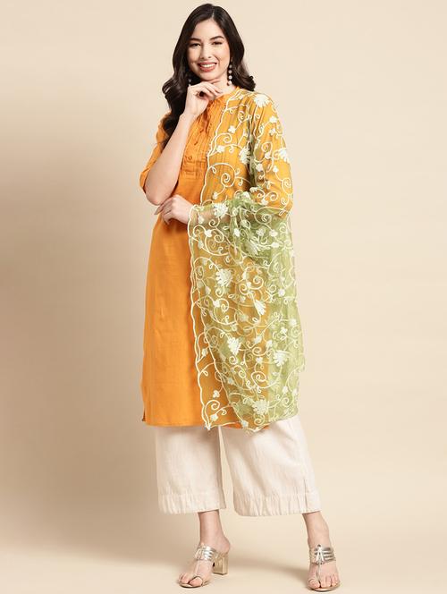 green net dupatta - 18435447 - Very Small Image - 1