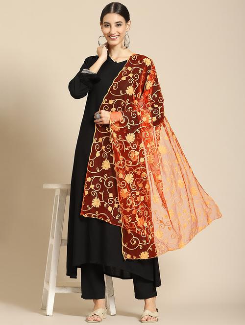 orange net dupatta - 18435449 - Very Small Image - 1