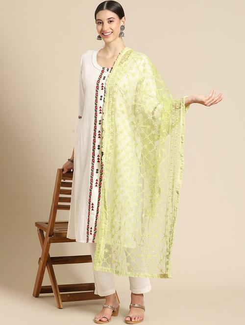 green net dupatta - 18435466 - Very Small Image - 1