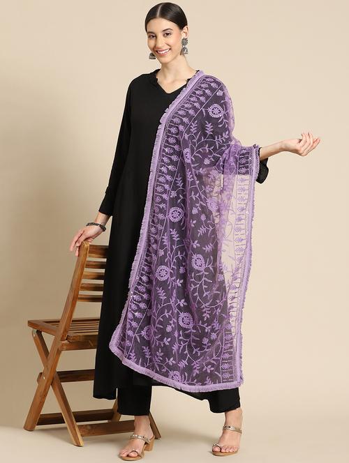 purple net dupatta - 18435503 - Very Small Image - 1