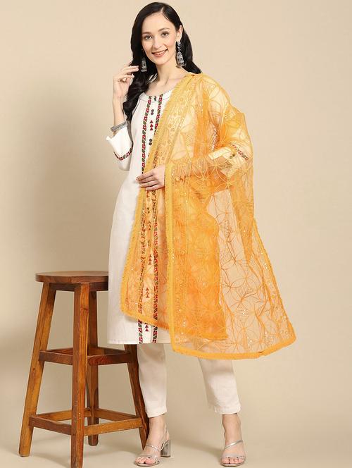 orange net dupatta - 18435518 - Very Small Image - 1