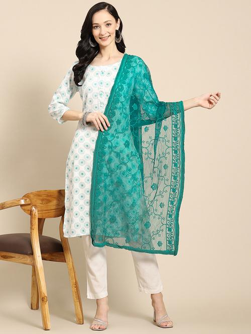 green net dupatta - 18435557 - Very Small Image - 1