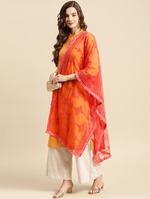 red net dupatta - 18435565 - Very Small Image - 1