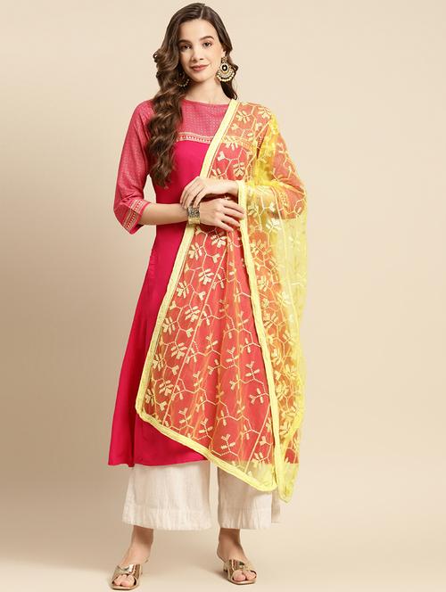 tonal embroidered chikankari net dupatta - 18435584 - Very Small Image - 1