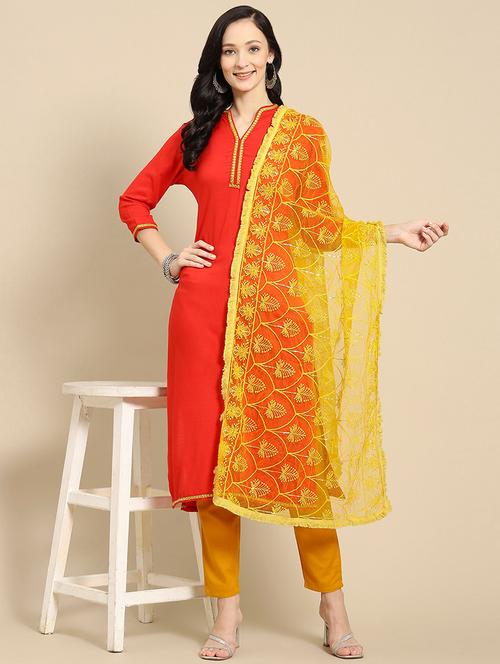 tonal embroidered chikankari net dupatta - 18435648 - Very Small Image - 1
