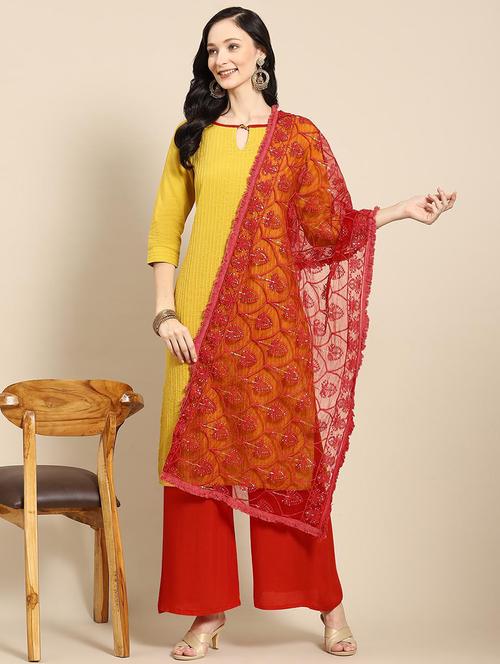 red net dupatta - 18435681 - Very Small Image - 1