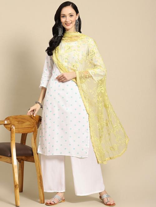 yellow net dupatta - 18435692 - Very Small Image - 1