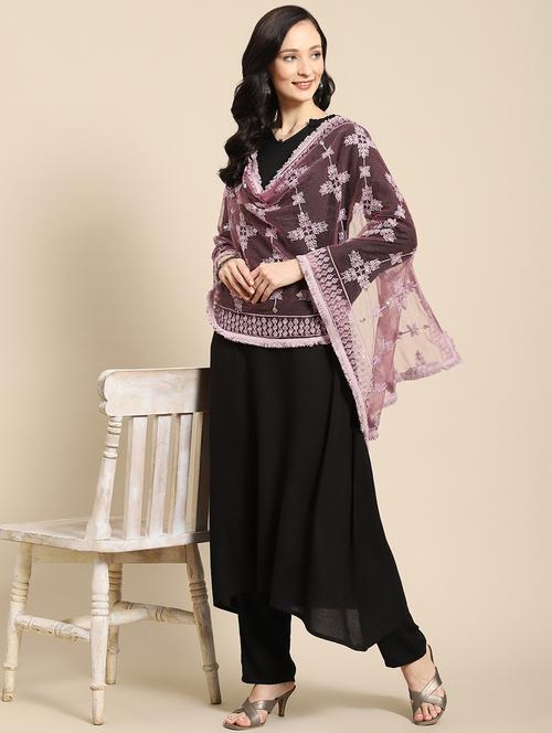 purple net dupatta - 18435701 - Very Small Image - 1