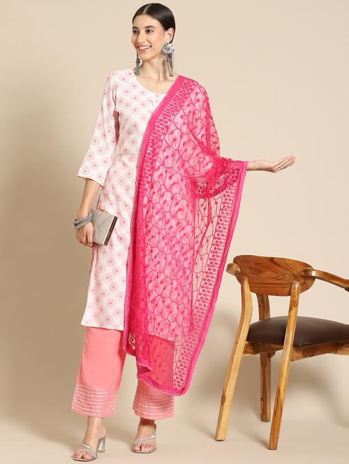 pink net dupatta - 18435731 - Very Small Image - 1