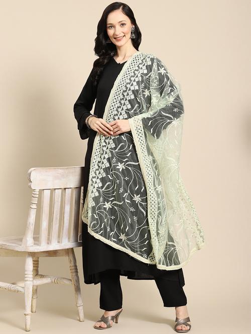 olive net dupatta - 18435742 - Very Small Image - 1