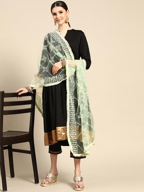 olive net dupatta - 18435756 - Very Small Image - 1