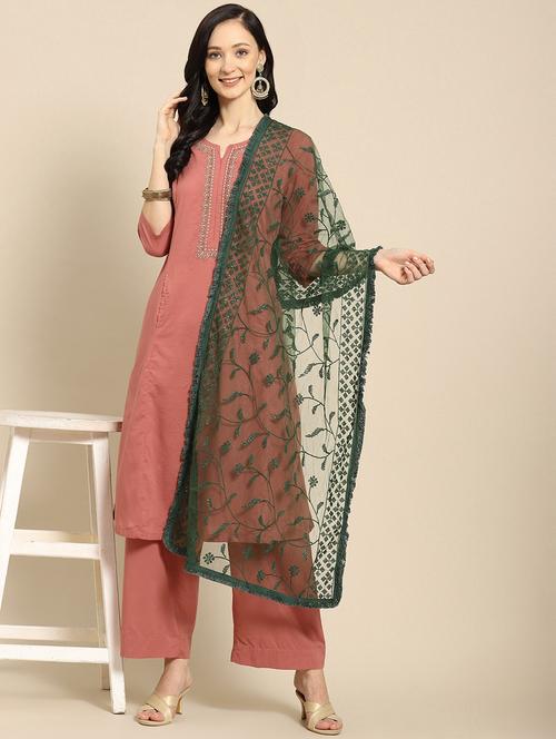 turquoise net dupatta - 18435785 - Very Small Image - 1