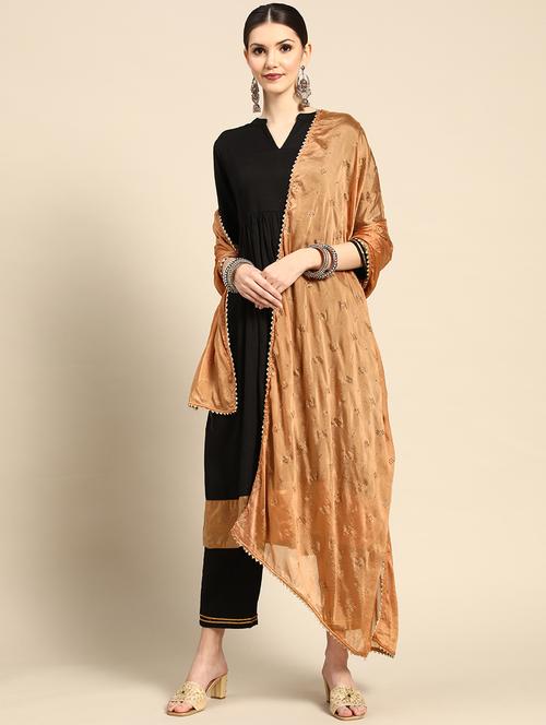 self design mukaish work dupatta - 18435828 - Very Small Image - 1