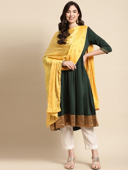 yellow silk dupatta - 18435883 - Very Small Image - 1