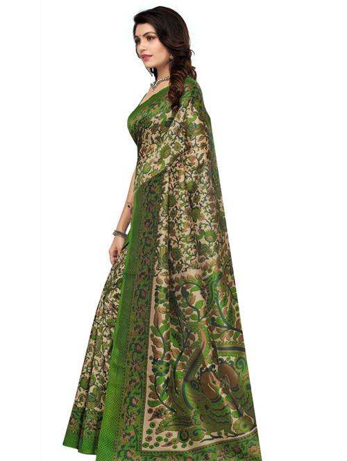 green art silk printed saree - 18435950 - Very Small Image - 1