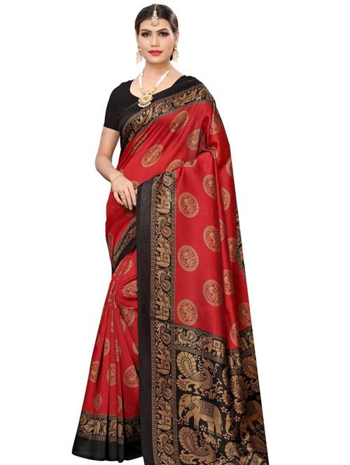 red art silk printed saree - 18435961 - Very Small Image - 1