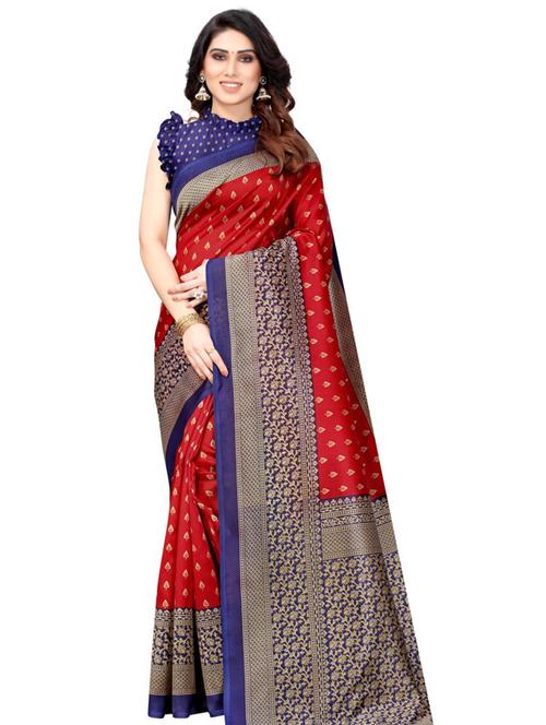 red art silk printed saree - 18436016 - Very Small Image - 1