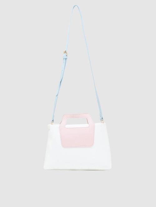 white color block regular sling bag - 18436269 - Very Small Image - 1